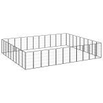 Țarc câini 40 panouri negru 50x100 cm oțel vopsit electrostatic GartenMobel Dekor