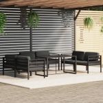 Set mobilier de grădină cu perne, 7 piese, antracit, aluminiu GartenMobel Dekor