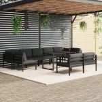 Set mobilier relaxare grădină 10 piese perne aluminiu antracit GartenMobel Dekor