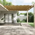 Copertină verticală, bej, 140x420 cm, țesătură Oxford GartenMobel Dekor