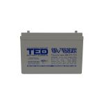 Acumulator 12V GEL Deep Cycle Solar, Dimensiuni 330 x 173 x 212 mm, Baterie 12V 100Ah M8, TED Electric TED004147 SafetyGuard Surveillance