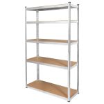 Raft metalic, 5 politite reglabile MDF, 205 cm inaltime, 175kg/polita, argintiu - Rebel RB-1253 SafetyGuard Surveillance