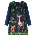 Rochie pentru copii cu mâneci lungi, bleumarin, 128 GartenMobel Dekor