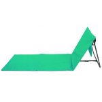 Sezlong de plaja pliabil, spatar cu cadru metalic, reglabil, 150x47x48 cm, verde Household NewTrend