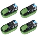 Chingi de fixare cu clichet, 4 buc., verde, 6 m, 800 daN GartenMobel Dekor