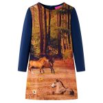Rochie pentru copii cu mâneci lungi, bleumarin, 128 GartenMobel Dekor