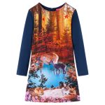 Rochie pentru copii cu mâneci lungi, bleumarin, 128 GartenMobel Dekor