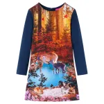 Rochie pentru copii cu mâneci lungi, bleumarin, 128 GartenMobel Dekor