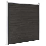 Panou de gard, negru, 180x186 cm, WPC GartenMobel Dekor