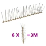 Set bandă cu țepi antipăsări cu 5 rânduri, 6 buc., plastic, 3 m GartenMobel Dekor