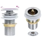 Ventil scurgere push fără preaplin, crom, 6,4x6,4x9,1 cm GartenMobel Dekor