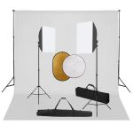 Kit studio foto cu lumini softbox, fundal și reflector GartenMobel Dekor