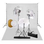 Set studio foto cu lămpi, umbrele, fundal și reflector GartenMobel Dekor