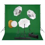 Set studio foto cu lămpi, umbrele, fundal și reflector GartenMobel Dekor
