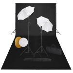 Set studio foto cu lămpi, umbrele, fundal și reflector GartenMobel Dekor