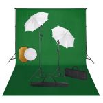 Set studio foto cu lămpi, umbrele, fundal și reflector GartenMobel Dekor