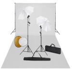 Set studio foto cu lămpi, umbrele, fundal și reflector GartenMobel Dekor