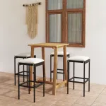 Set mobilier bar de grădină cu perne, 5 piese, negru GartenMobel Dekor