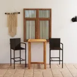Set mobilier de bar de grădină, 3 piese, maro GartenMobel Dekor