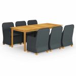 Set mobilier de grădină, 7 piese, gri închis GartenMobel Dekor
