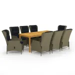 Set mobilier de grădină, 9 piese, maro GartenMobel Dekor