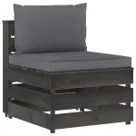 Canapea de mijloc modulară cu perne, gri, lemn impregnat GartenMobel Dekor