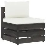 Canapea de mijloc modulară cu perne, gri, lemn impregnat GartenMobel Dekor