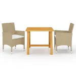 Set mobilier de grădină, 3 piese, bej GartenMobel Dekor