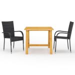 Set mobilier de grădină, 3 piese, negru GartenMobel Dekor