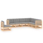 Set mobilier de grădină cu perne, 7 piese, lemn masiv de pin GartenMobel Dekor