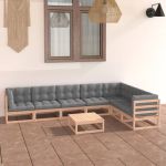 Set mobilier de grădină din 8 piese, lemn masiv de pin GartenMobel Dekor