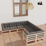 Set mobilier de grădină din 8 piese, lemn masiv de pin GartenMobel Dekor