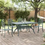 Set mobilier de grădină, 5 piese, verde, aluminiu turnat GartenMobel Dekor