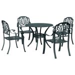 Set mobilier de grădină, 5 piese, verde, aluminiu turnat GartenMobel Dekor