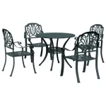 Set mobilier de grădină, 5 piese, verde, aluminiu turnat GartenMobel Dekor