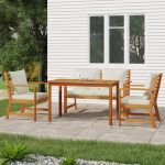 Set mobilier de grădină cu perne, 4 piese, lemn masiv de acacia GartenMobel Dekor