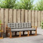 Set de canapele de exterior 3 pcs Gri natural și deschis GartenMobel Dekor