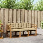 Set de canapele de exterior cu pernă 3 pcs Natural și Bej GartenMobel Dekor
