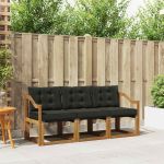 Set de canapele de exterior cu pernă 3 pcs Natural și Negru GartenMobel Dekor