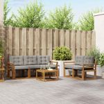 Set de canapele de exterior 6 pcs Gri natural și deschis GartenMobel Dekor