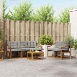 Set de canapele de exterior 6 pcs Gri natural și deschis GartenMobel Dekor