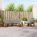 Set de canapele de exterior 7 pcs Gri natural și deschis GartenMobel Dekor