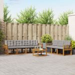 Set de canapele de exterior 8 pcs Gri natural și deschis GartenMobel Dekor