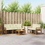 Set de canapele de exterior cu pernă 6 pcs Natural și Crem GartenMobel Dekor