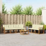 Set de canapele de exterior cu pernă 8 pcs Natural și Crem GartenMobel Dekor