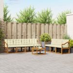 Set de canapele de exterior cu pernă 8 pcs Natural și Crem GartenMobel Dekor