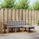 Set de canapele de exterior 4 pcs Gri natural și deschis GartenMobel Dekor