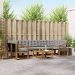 Set de canapele de exterior 8 pcs Gri natural și deschis GartenMobel Dekor