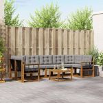 Set de canapele de exterior 8 pcs Gri natural și deschis GartenMobel Dekor