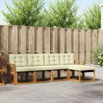 Set de canapele de exterior cu pernă 5 pcs Natural și Crem GartenMobel Dekor